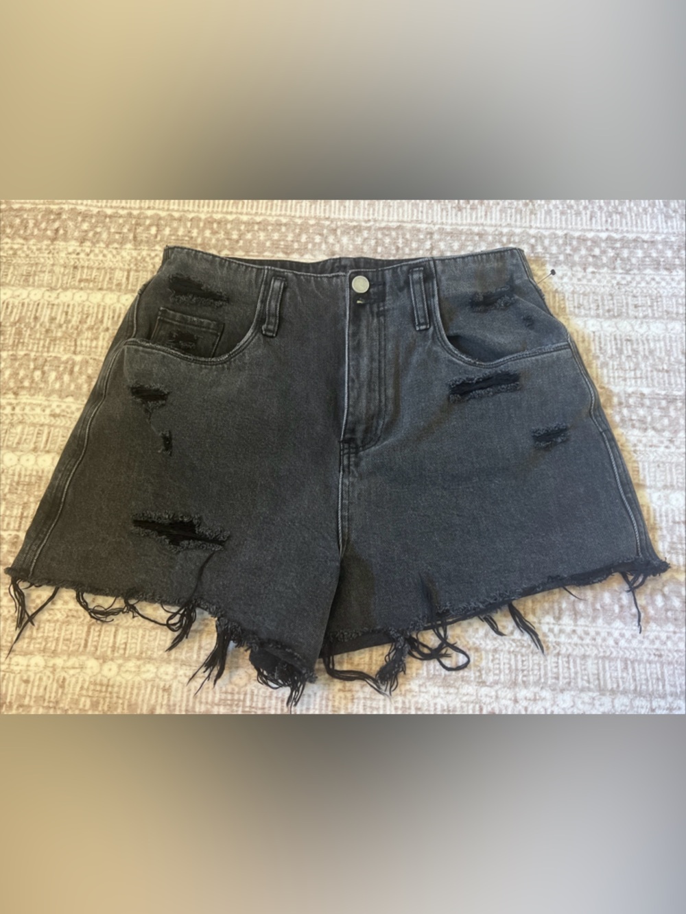 Blank NYC Black  High Rise Shorts Size 30 Distressed Western